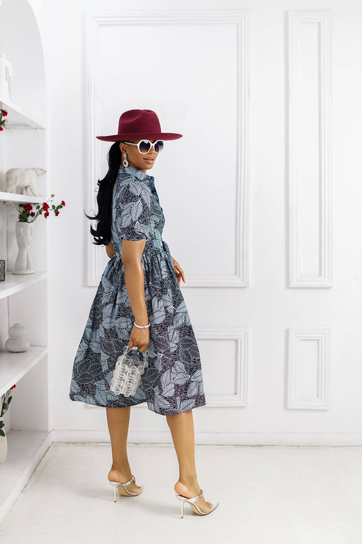 MOREMI AFRICAN PRINT BUTTON DOWN DRESS