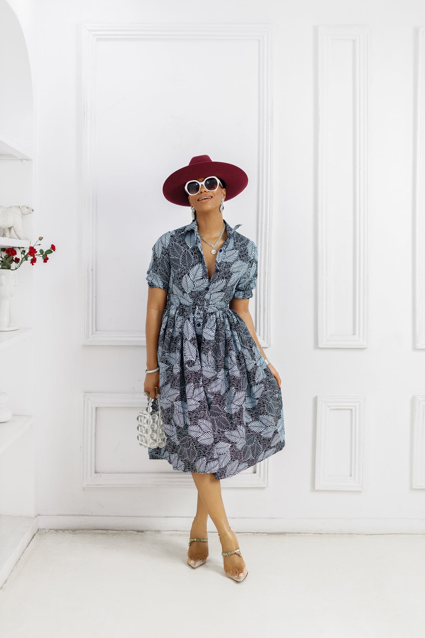 MOREMI AFRICAN PRINT BUTTON DOWN DRESS