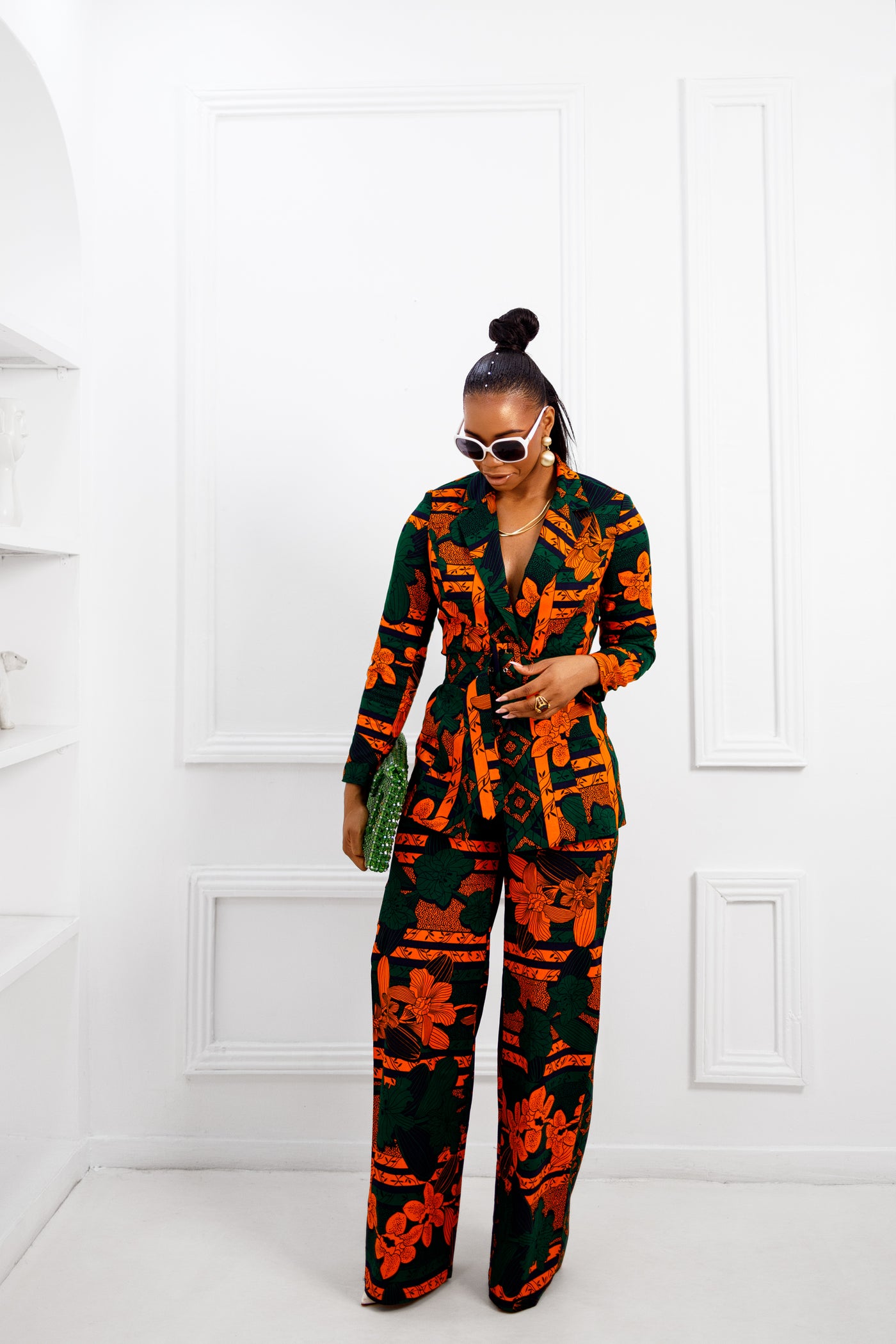 ZYLA AFRICAN PRINT SUIT SET [ORANGE]