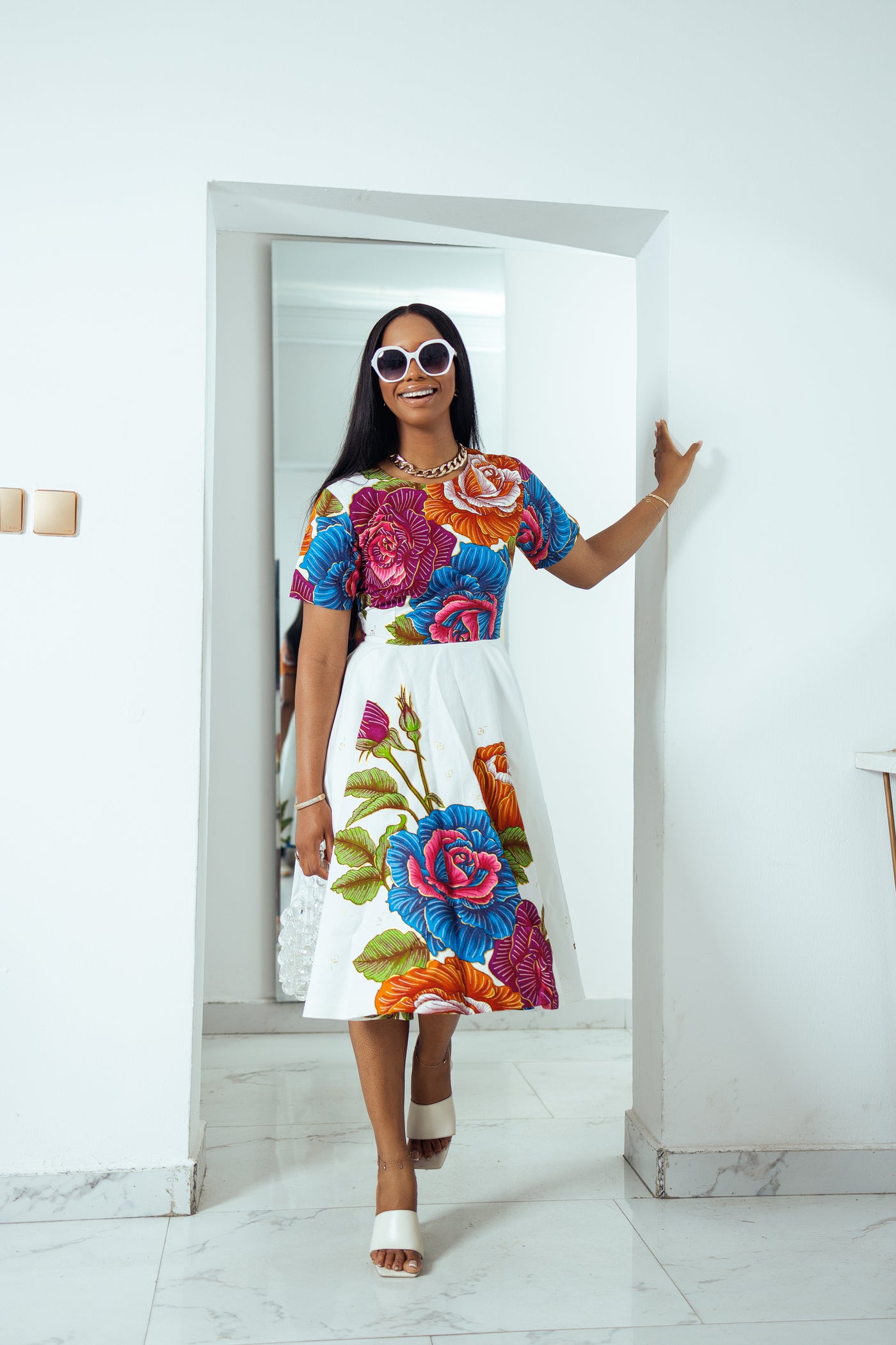 LOLADE AFRICAN PRINT FLORAL DRESS