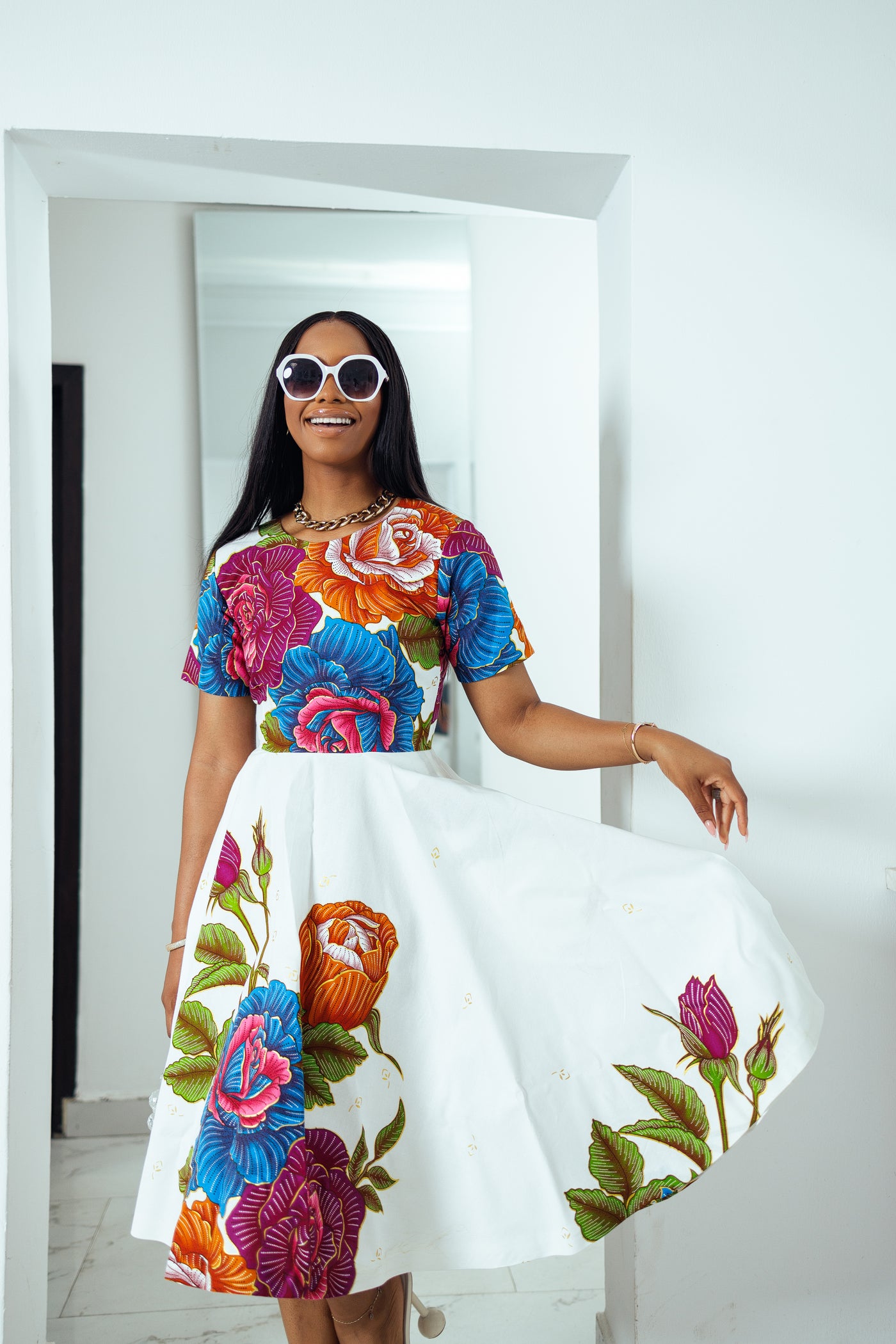 LOLADE AFRICAN PRINT FLORAL DRESS