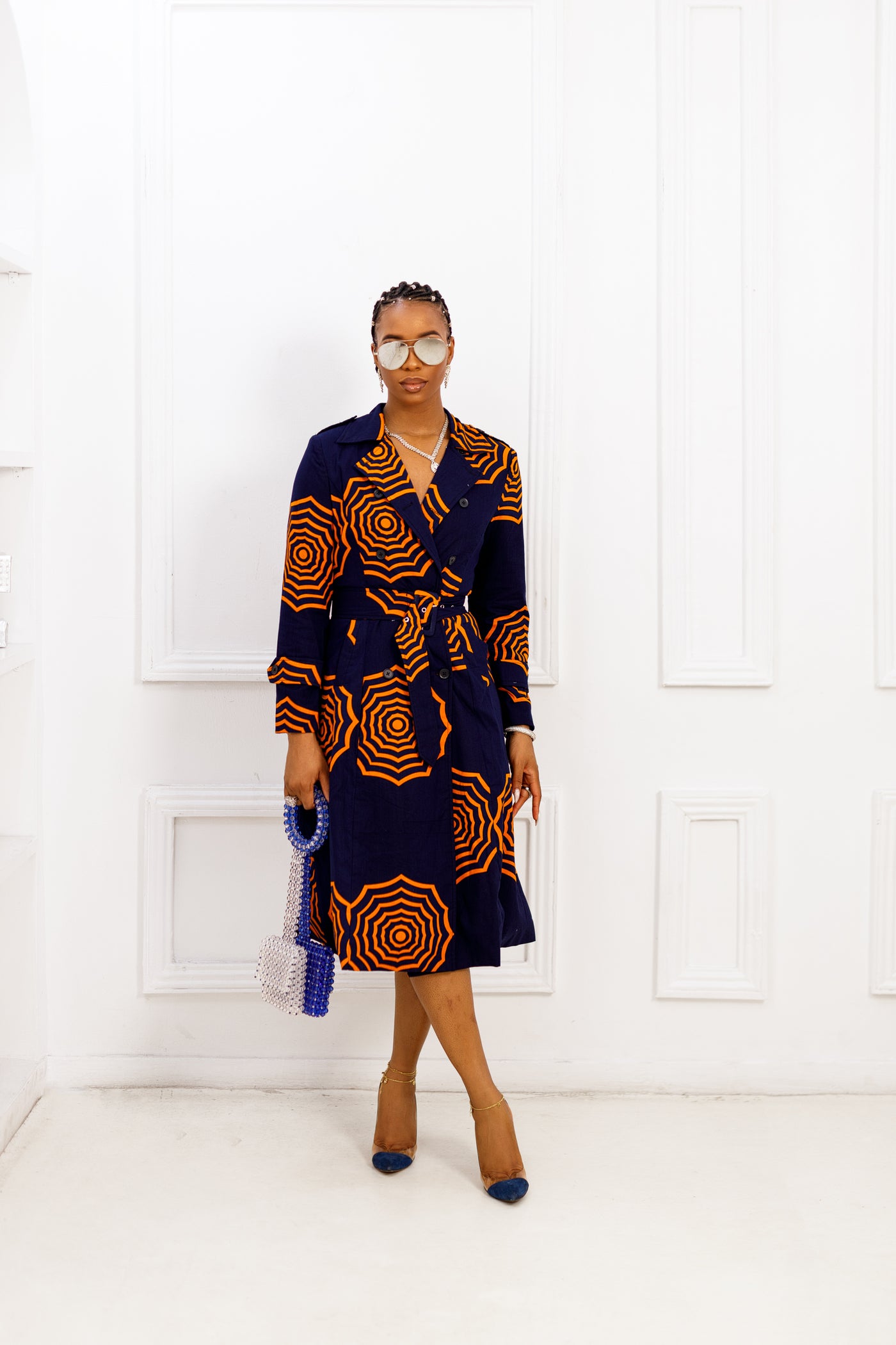 REGINA AFRICAN PRINT TRENCH JACKET