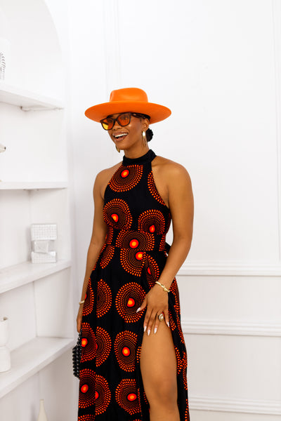 NYLA AFRICAN PRINT MAXI DRESS