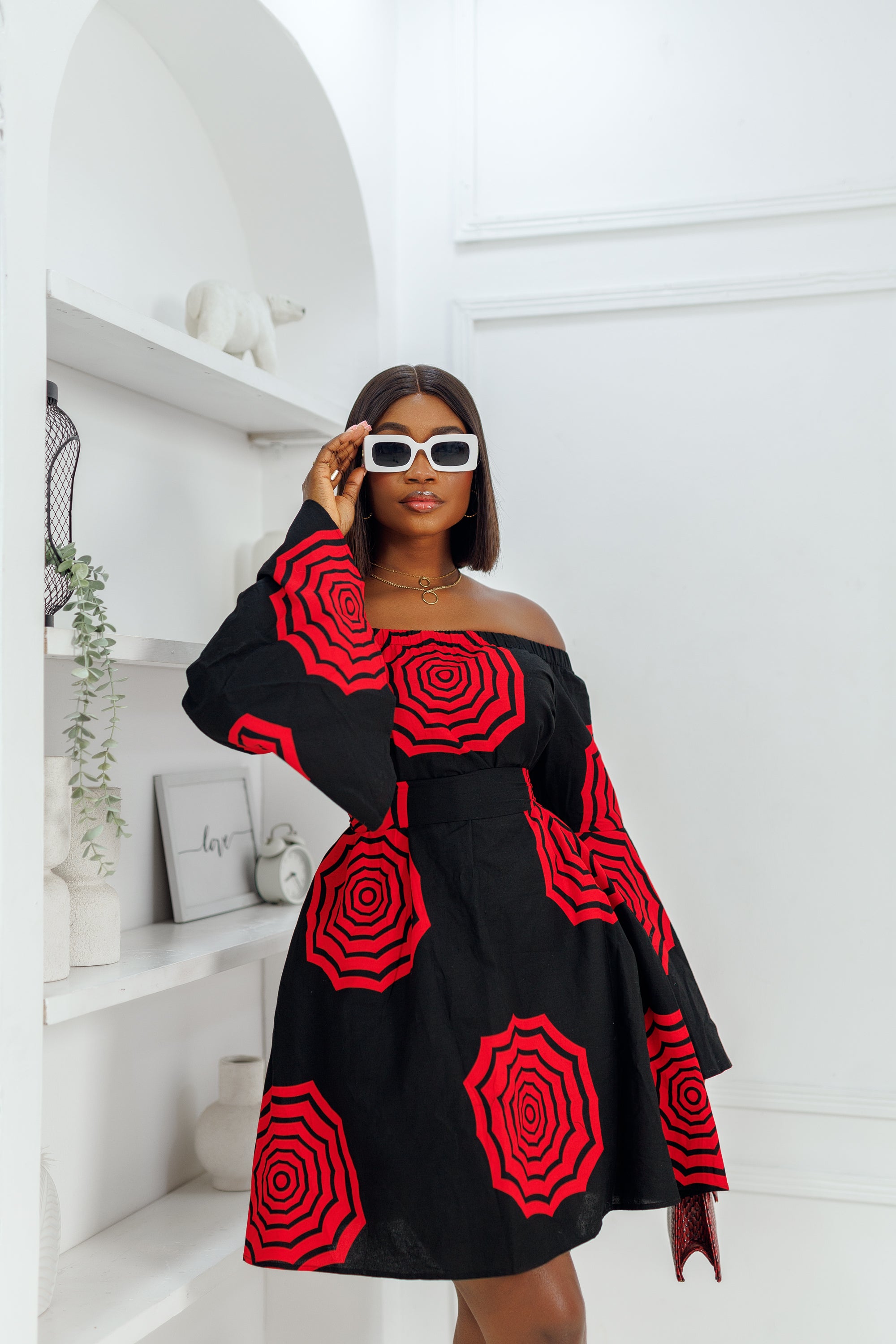 Off shoulder shop african print dresses