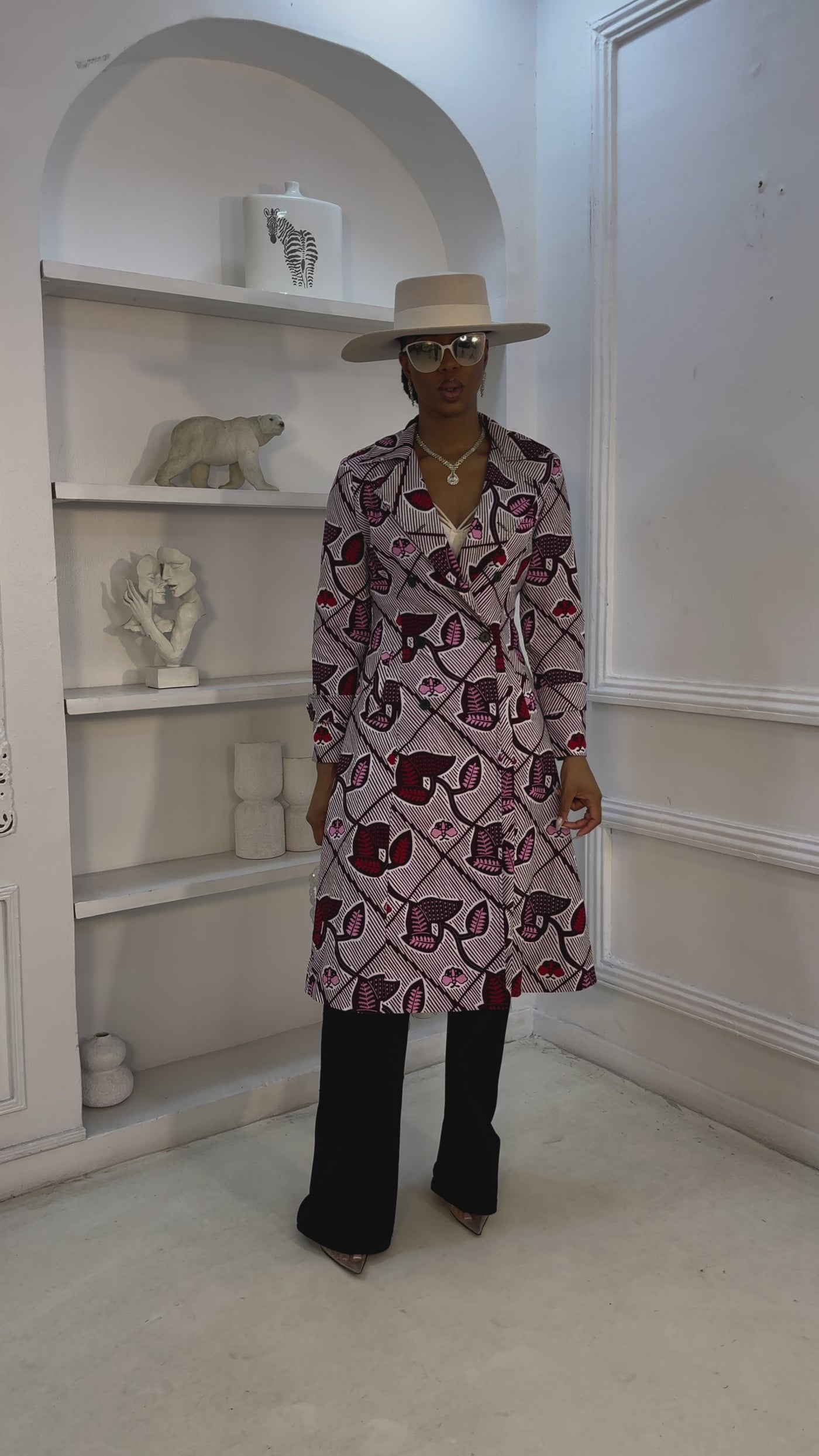 REGINA AFRICAN PRINT TRENCH JACKET [MULTICOLOR]