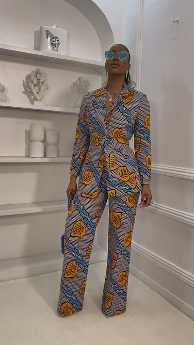 ZYLA AFRICAN PRINT SUIT SET [MULTICOLOR]