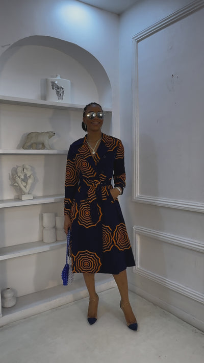 REGINA AFRICAN PRINT TRENCH JACKET